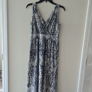 Garnet Hill Monochrome Patterned Maxi Dress